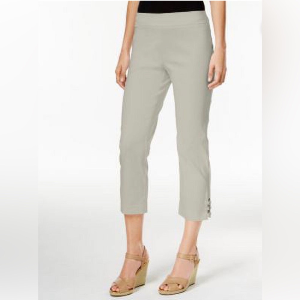 JM Collection Straight Leg Comfort waistband Tummy Control Size PS Lunar Grey